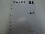 2009 Yamaha Outboards Boat F40A Service Manual Used OEM FACTORY Book ***