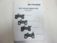 2011 Polaris Sportsman 850 XP EPS X2 TOURING Service Shop Repair Manual NEW