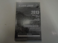 2013 Can Am Can-Am Commander 800R 1000 Operators Guide Owners Manual FACTORY NEW