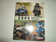 2006 Yamaha Motorcycle ATV SxS Technical Update Manual FACTORY OEM BOOK 06 DEAL