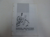 Caterpillar General Instructions Disassembly Assembly Wheel Type Vehicles Manual