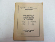 Continental Motors Co Over Head Valve Gas 6 CYL Operation Maintenance Manual OEM