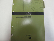 John Deere 66 68 Riding Mower Parts Catalog Manual PC-1507 Loose Leaf Used ***