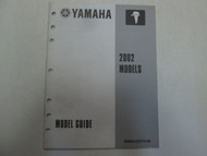 Yamaha Marine Model Guide 2002 Models 90894-62970-68 Factory OEM ***