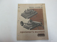 Woods Model D-80 MD-80 Operators Manual STAINED WRITING FACTORY OEM DEALERSHIP