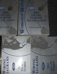 2005 FORD ESCAPE & ESCAPE HYBRID Service Shop Repair Manual W EWDS OEM 4 BKS