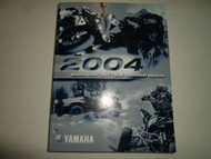 2004 Yamaha Motorcycle ATV SxS Technical Update Manual FACTORY OEM 03 BOOK