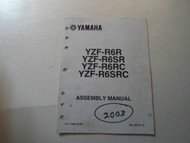 2003 Yamaha YZF R6R YZFR6SR YZFR6RC YZFR6SRC Assembly Manual STAINED OEM FACTORY