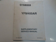 2003 Yamaha YFM400AR Supplementary Service Manual FACTORY OEM BOOK 03