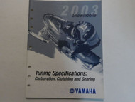 2003 Yamaha Snowmobile Tuning Specification Carburetion Clutching Gearing Manual