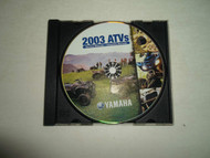 2003 Yamaha ATVs Service Manual Assembly Manual CD FACTORY OEM DEALERSHIP 03