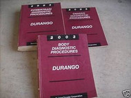 2003 DODGE DURANGO Diagnostics Procedures Service Manual SET CHASSIS POWER BODY