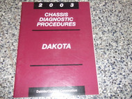 2003 DODGE DAKOTA TRUCK CHASSIS Diagnostic Procedures Shop Service Manual OEM