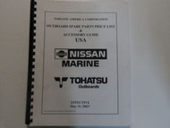 2002 Nissan Marine Outboard Spare Parts Price List Accessory Manual TOHATSU OEM