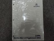2002 Acura 3.5RL 3.5 RL Service Repair Shop Manual SUPPLEMENT Factory OEM NEW 02