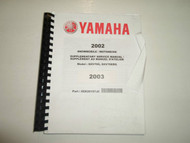 2002 2003 Yamaha SX Viper Snowmobile Supplementary Service Manual Volume 2