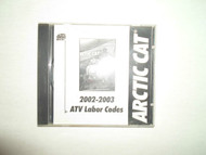 2002 2003 Arctic Cat ATV All Terrain Vehicle Labor Codes Manual CD FACTORY OEM