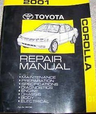 2001 TOYOTA COROLLA Service Repair Shop Workshop Manual Factory OEM 2001 Book