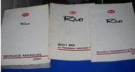 2001 KIA Rio Service Repair Shop Manual FACTORY SET W WIRING & AC BOOK X