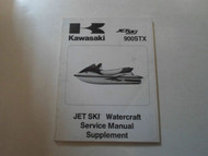 2001 Kawasaki 900STX Jet Ski Watercraft Service Manual Supplement STAINED OEM 01