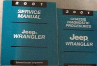 2001 JEEP WRANGLER Service Shop Repair Manual Set W CHASSIS DIAGNOSTIC MANUAL