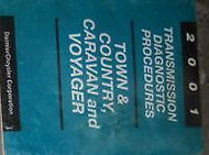 2001 Chrysler Town & Country Caravan Voyager Transmission Diagnostics Manual OEM