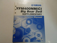 2000 Yamaha YFM400NM Big Bear 2wd Supplementary Service Manual FACTORY OEM 00