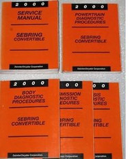 2000 CHRYSLER SEBRING CONVERTIBLE Service Shop Repair Manual SET + DIAGNOSTICS
