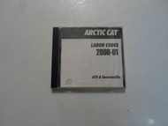 2000 2001 Arctic Cat ATV & Snowmobiles Labor Codes CD FACTORY EOM BOOK 00 01