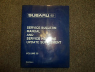 1998 Subaru Service Bulletin Helpline Update Supplement Service Shop Manual 98