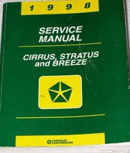 1998 Dodge Stratus Plymouth Breeze Chrysler Cirrus Shop Repair Service Manual