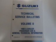 1998 & Earlier Suzuki Technical Service Bulletins Manual Passenger Car OEM