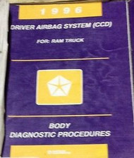 1996 DODGE RAM TRUCK Driver Airbag System CCD 1ST Body Diagnostic Manual OEM