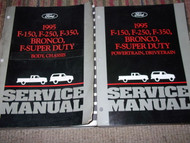 1995 Ford F-150 F250 F-250 350 Bronco Truck Service Shop Repair Manual Set