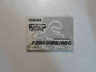 1993 Yamaha FZR600RE REC Owners Manual WATER DAMAGED FACTORY OEM BOOK 93