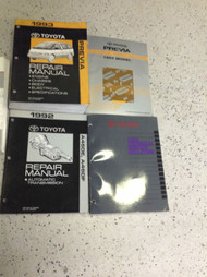 1993 Toyota PREVIA VAN Service Shop Repair Manual Set 4 MANUALS EWD TBULL TRA BK