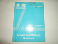 1993 1994 Kawasaki Jet Ski Watercraft Service Specifications Handbook Manual OEM