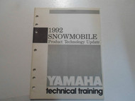 1992 Yamaha Snowmobile Product Technology Update Technical Training Manual WATER