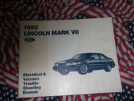 1992 Lincoln Mark VII MARK VIII Electrical Wiring Diagrams Service Shop Manual