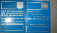 1992 GMC Suburban Sierra Yukon Truck Service Shop Repair Manual Set W FUEL BOOK