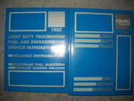 1992 GMC Light Duty Truck UNIT & Fuel Emissions Service Repair Shop Manual SET