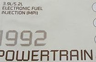 1992 92 DW150 Ramcharger 3.9L 3.9 L Powertrain Service Manual DIAGNOSTIC OEM