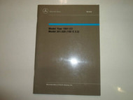 1991 MERCEDES Models 201.028 190 E 2.3 Introduction into Service Manual FACTORY