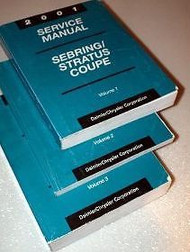 2001 CHRYSLER SEBRING & DODGE STRATUS COUPE Service Shop Repair Manual Set OEM