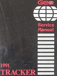 1991 Chevy GEO TRACKER Service Shop Repair Manual OEM FACTORY 91 BOOK