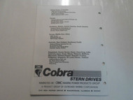 1990 OMC Cobra Stern Drives 3.0/3.0 H.O. PWS Suffix Parts Catalog Manual OEM 90