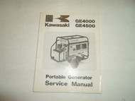 1990 Kawasaki GE4000 GE4500 Portable Generator Service Manual DAMAGED FACTORY 90
