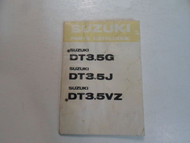 Suzuki DT3.5 G J VZ Parts Catalog Manual WATER DAMAGED FACTORY OEM DEALERSHIP