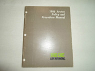 1986 Arctic Cat ARCTCO Policy and Procedure Manual FACTORY OEM BOOK 86 DEAL