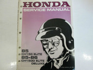 1985 1986 Honda CH150 Elite CH150D Deluxe Service Shop Repair Manual BRAND NEW